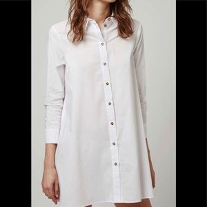 Topshop white A-line button down shirt dress